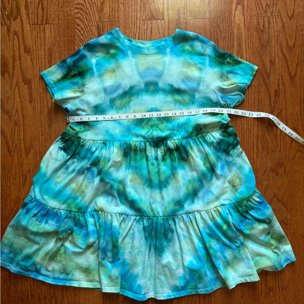 Old Navy Women’s, hand Tie-Dye Blue & Green Dress, size XL - Picture 8 of 9